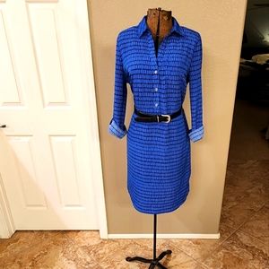 The Limited Large blue & black professional casual dress.